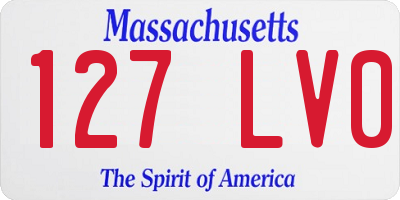 MA license plate 127LV0