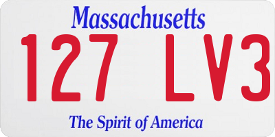 MA license plate 127LV3