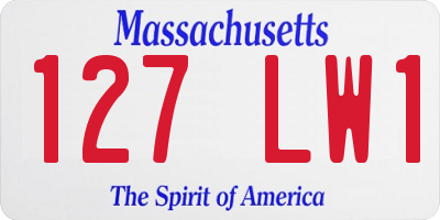 MA license plate 127LW1