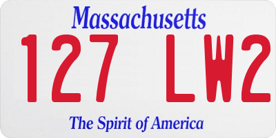 MA license plate 127LW2