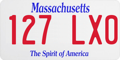 MA license plate 127LX0