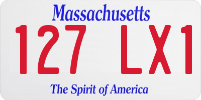 MA license plate 127LX1