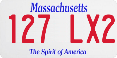 MA license plate 127LX2