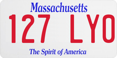 MA license plate 127LY0