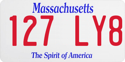 MA license plate 127LY8