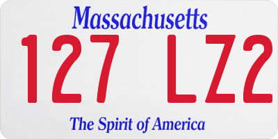 MA license plate 127LZ2