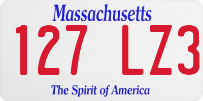 MA license plate 127LZ3