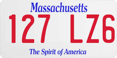 MA license plate 127LZ6