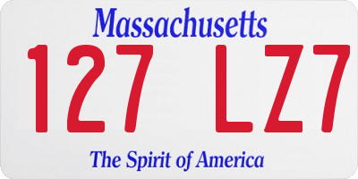 MA license plate 127LZ7