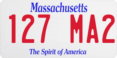 MA license plate 127MA2