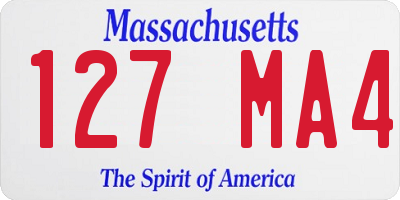 MA license plate 127MA4