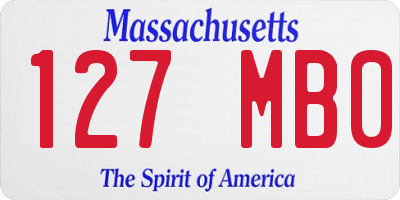 MA license plate 127MB0