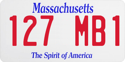 MA license plate 127MB1