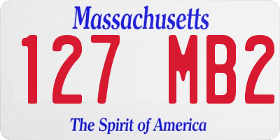 MA license plate 127MB2