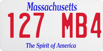 MA license plate 127MB4