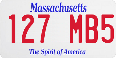 MA license plate 127MB5