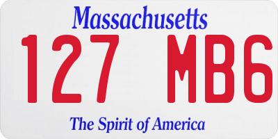 MA license plate 127MB6