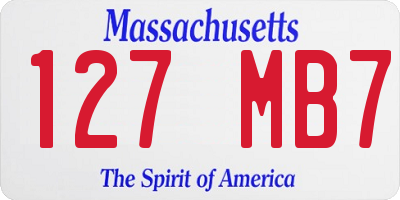 MA license plate 127MB7