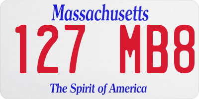 MA license plate 127MB8