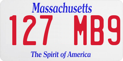 MA license plate 127MB9