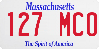 MA license plate 127MC0