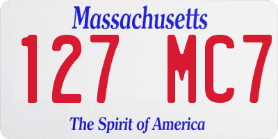 MA license plate 127MC7