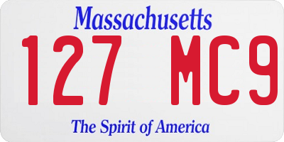 MA license plate 127MC9