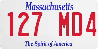 MA license plate 127MD4