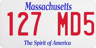 MA license plate 127MD5
