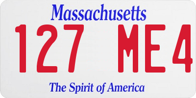 MA license plate 127ME4