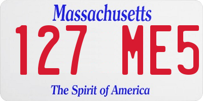 MA license plate 127ME5