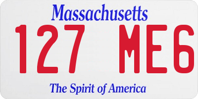 MA license plate 127ME6