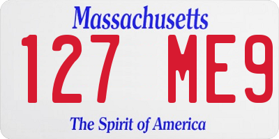 MA license plate 127ME9
