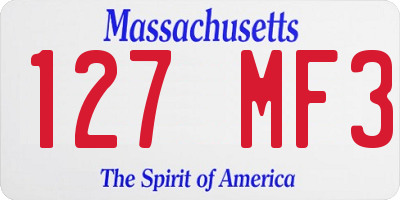 MA license plate 127MF3