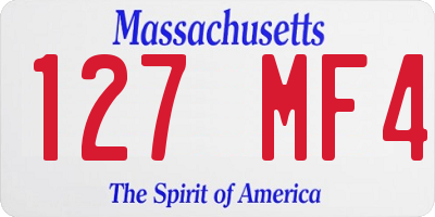 MA license plate 127MF4