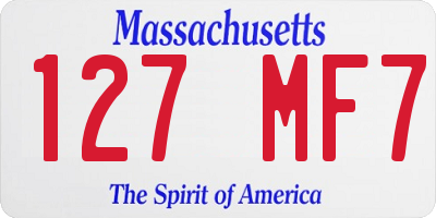 MA license plate 127MF7