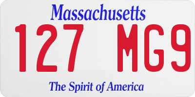 MA license plate 127MG9