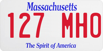 MA license plate 127MH0