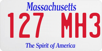 MA license plate 127MH3