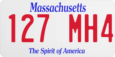 MA license plate 127MH4