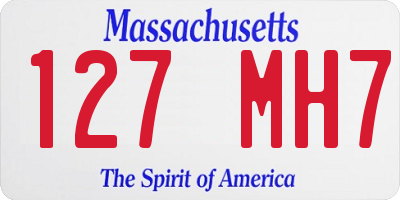 MA license plate 127MH7