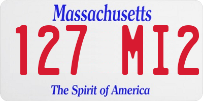 MA license plate 127MI2