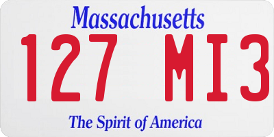 MA license plate 127MI3
