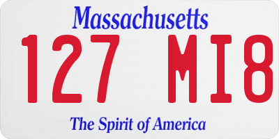 MA license plate 127MI8