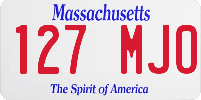 MA license plate 127MJ0