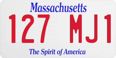 MA license plate 127MJ1