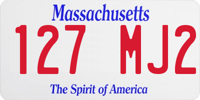 MA license plate 127MJ2
