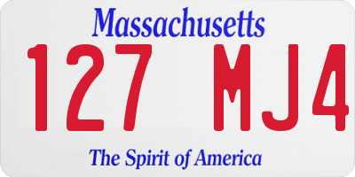 MA license plate 127MJ4