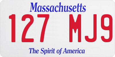 MA license plate 127MJ9