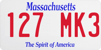 MA license plate 127MK3